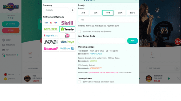 Trustly-Einzahlungen erfolgen sofort.