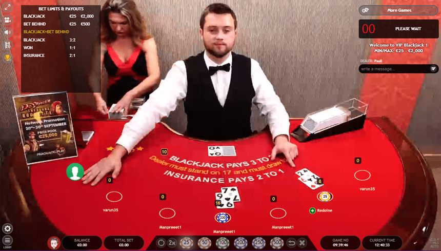 Configuration du Blackjack