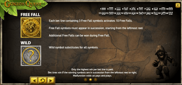 Gonzo's Quest Auszahlungstabelle E